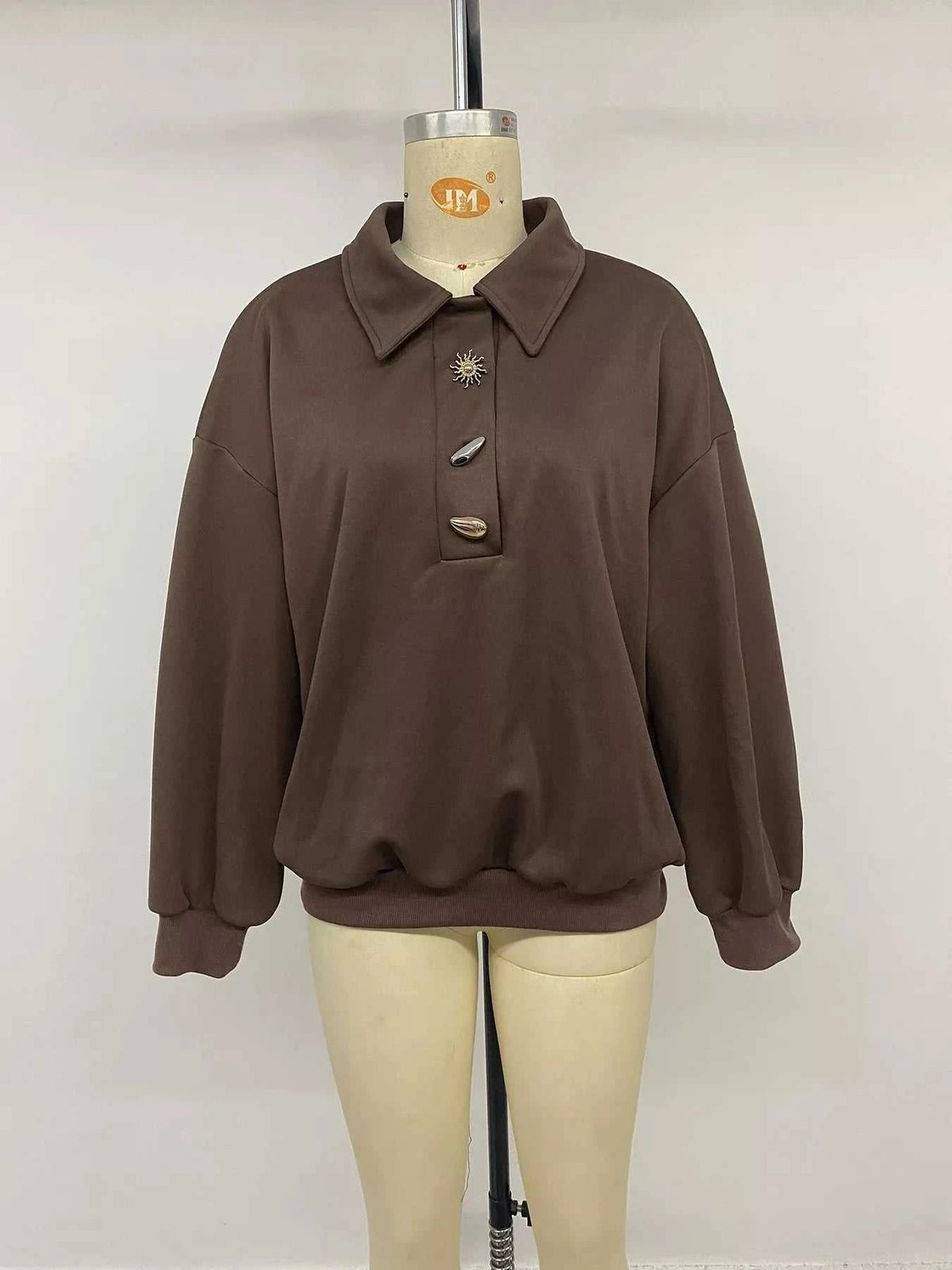Polo Collar Dropped Shoulder Sweatshirt 101001441301221 39 Affordable Fashion Under $100 Jerry's Apparel 