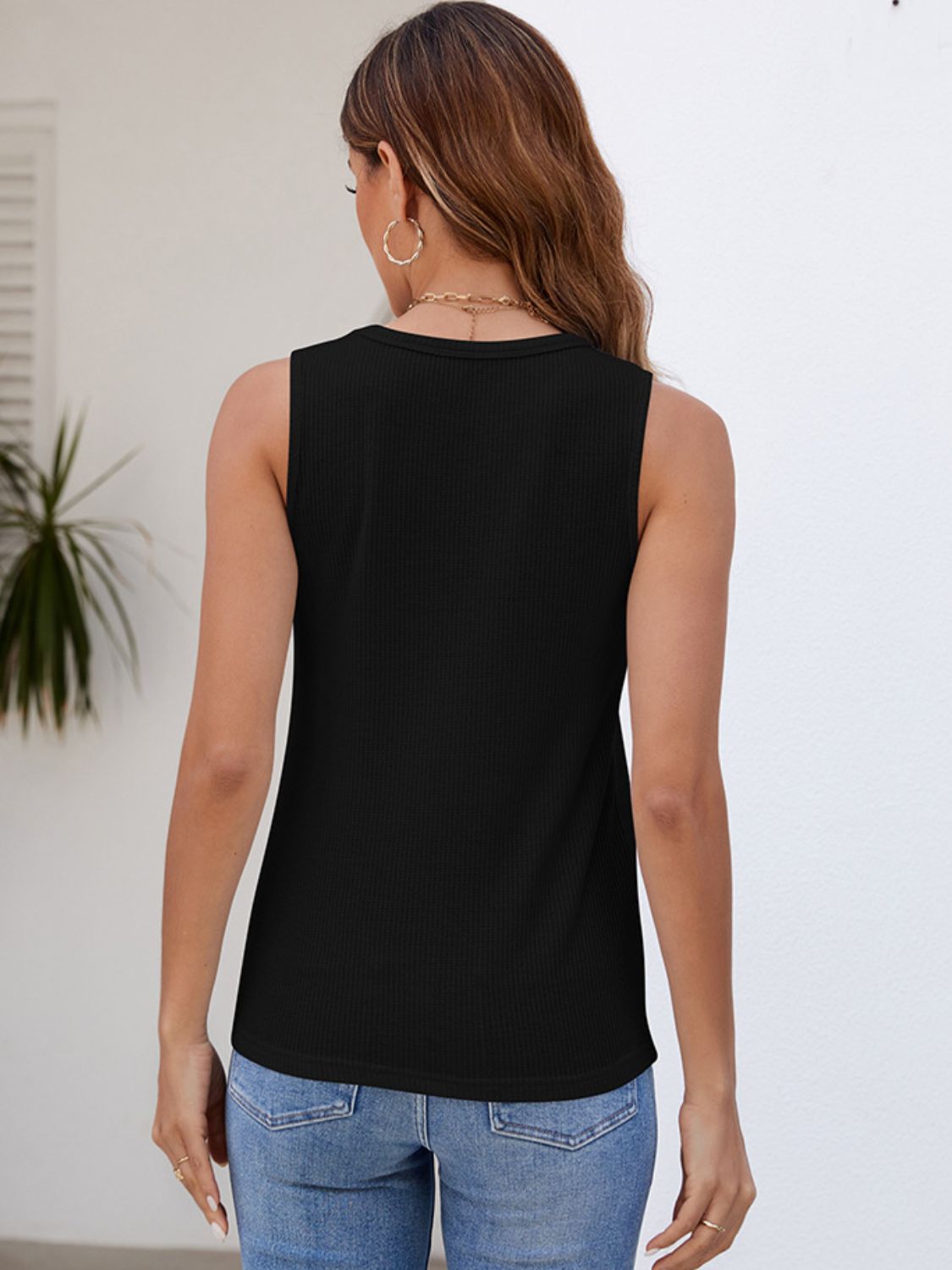 Wide Strap Round Neck Tank