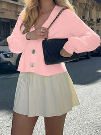 Button-Up V-Neck Knit Cardigan 100100369004478 59 Women's Sweaters and Knitwear Jerry's Apparel 