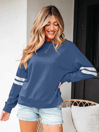 Stripe Round Neck Long Sleeve Sweatshirt 100100293467099 31 Affordable Fashion Under $100 Jerry's Apparel 