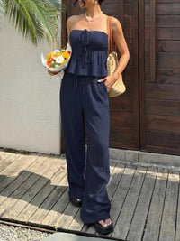 Textured Tube Top & Wide Leg Pants Set 100100753073770 41 Affordable Fashion Under $100 Jerry's Apparel 