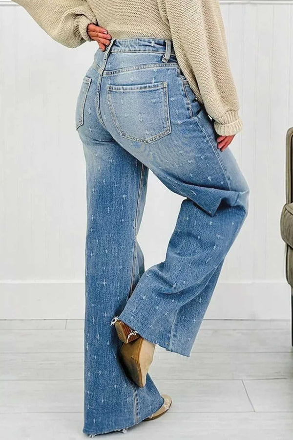 Distressed Detail Tummy Control Raw Hem Jeans 100100250831878 71 Seasonal Fashion Collections Jerry's Apparel 