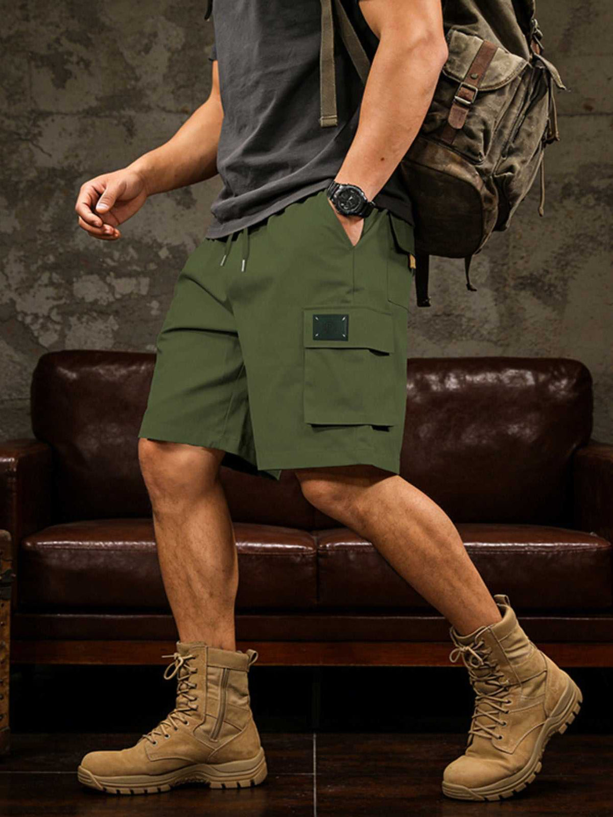 Men's Full Size Cargo Shorts with Drawstring Waist Plus Size 100400170187391 37 Affordable Fashion Under $100 Jerry's Apparel 