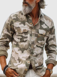 Men's Full Size Camouflage Print Shirt with Dual Chest Pockets Plus Size 104001800860817 48 Affordable Fashion Under $100 Jerry's Apparel 