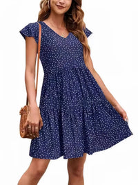 Polka Dot Ruffle Sleeve V-Neck Mini Dress 100100694461442 32 Affordable Fashion Under $100 Jerry's Apparel 