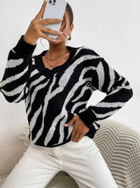 Zebra Print Relaxed Fit Pullover Sweater 100100918358486 33 Affordable Fashion Under $100 Jerry's Apparel 