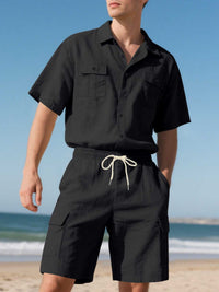 Men's Full Size Button Up Shirt and Shorts Set Plus Size 100400974487606 48 Affordable Fashion Under $100 Jerry's Apparel 