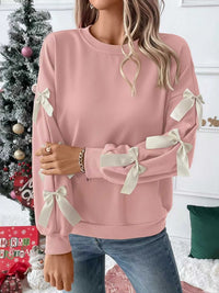 Bowknot Sleeve Round Neck Sweatshirt 100100401151060 31 Affordable Fashion Under $100 Jerry's Apparel 