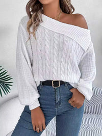 One Shoulder Cable Knit Sweater 101002219934825 38 Affordable Fashion Under $100 Jerry's Apparel 