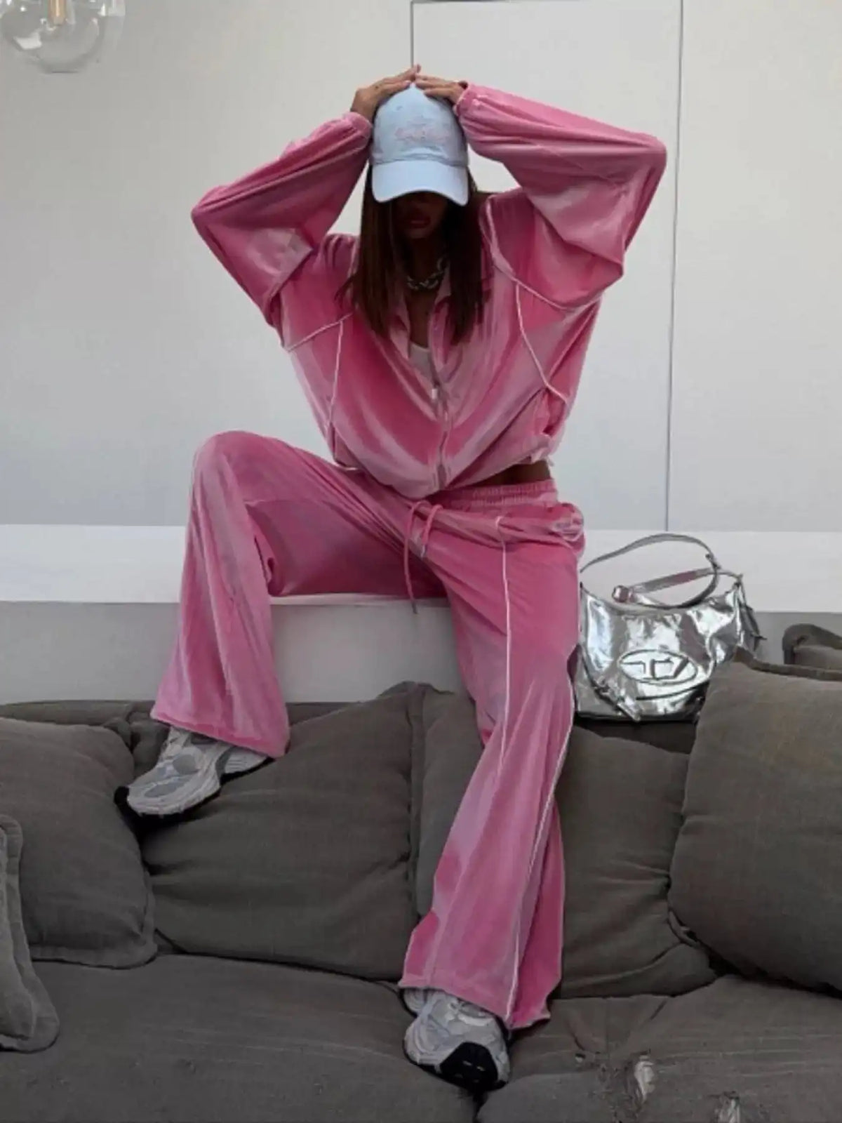 Zip Up Long Sleeve Top and Pants Set 100100041239879 73 Affordable Fashion Under $100 Jerry's Apparel 