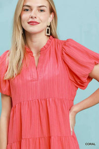 Umgee Puff Sleeve Tiered Babydoll Dress 100100716131167 55 Affordable Fashion Under $100 Jerry's Apparel 