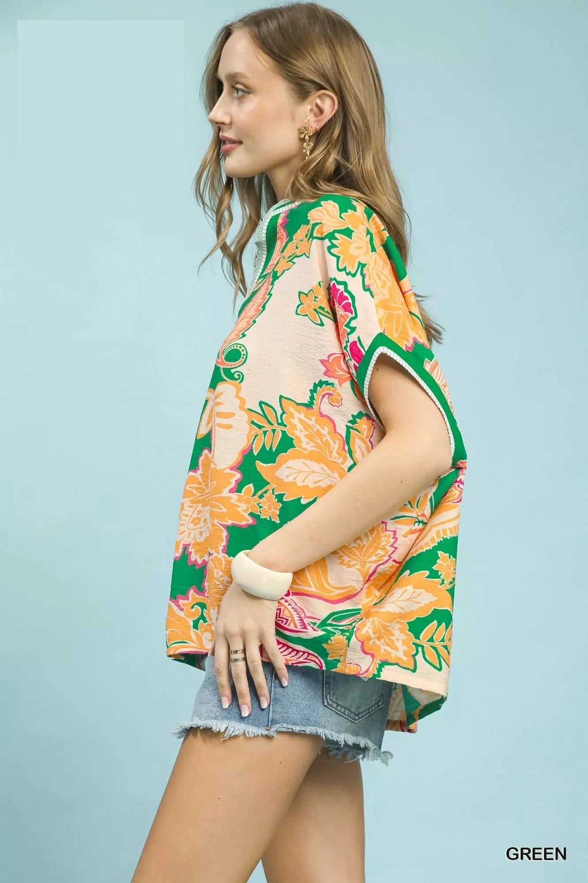 Umgee Abstract Print Oversized Top 100100532931198 47 Affordable Fashion Under $100 Jerry's Apparel 
