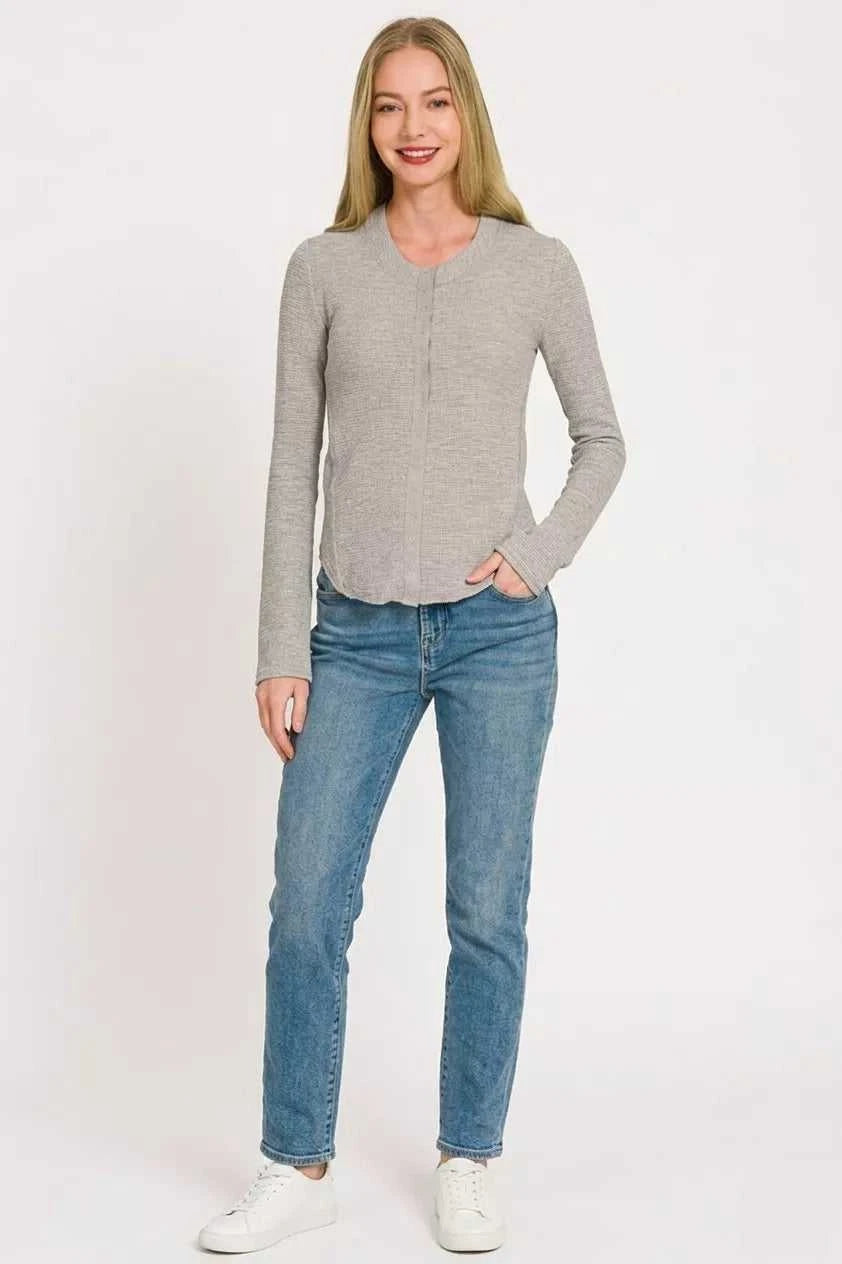 Zenana Double Knit Snap Button Shirts 100100563261230 28 Affordable Fashion Under $100 Jerry's Apparel 