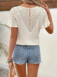 Lace V-Neck Flutter Sleeve Top 100100463834363 28 Affordable Fashion Under $100 Jerry's Apparel 