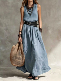 Full Size Round Neck Sleeveless Maxi Dress Plus Size 101001179006288 41 Affordable Fashion Under $100 Jerry's Apparel 