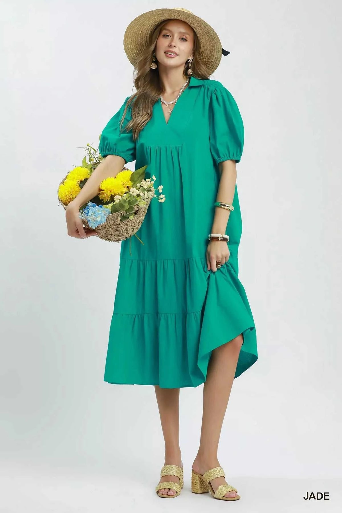 Umgee Solid Tiered Midi Dress 100100537641335 60 Affordable Fashion Under $100 Jerry's Apparel 