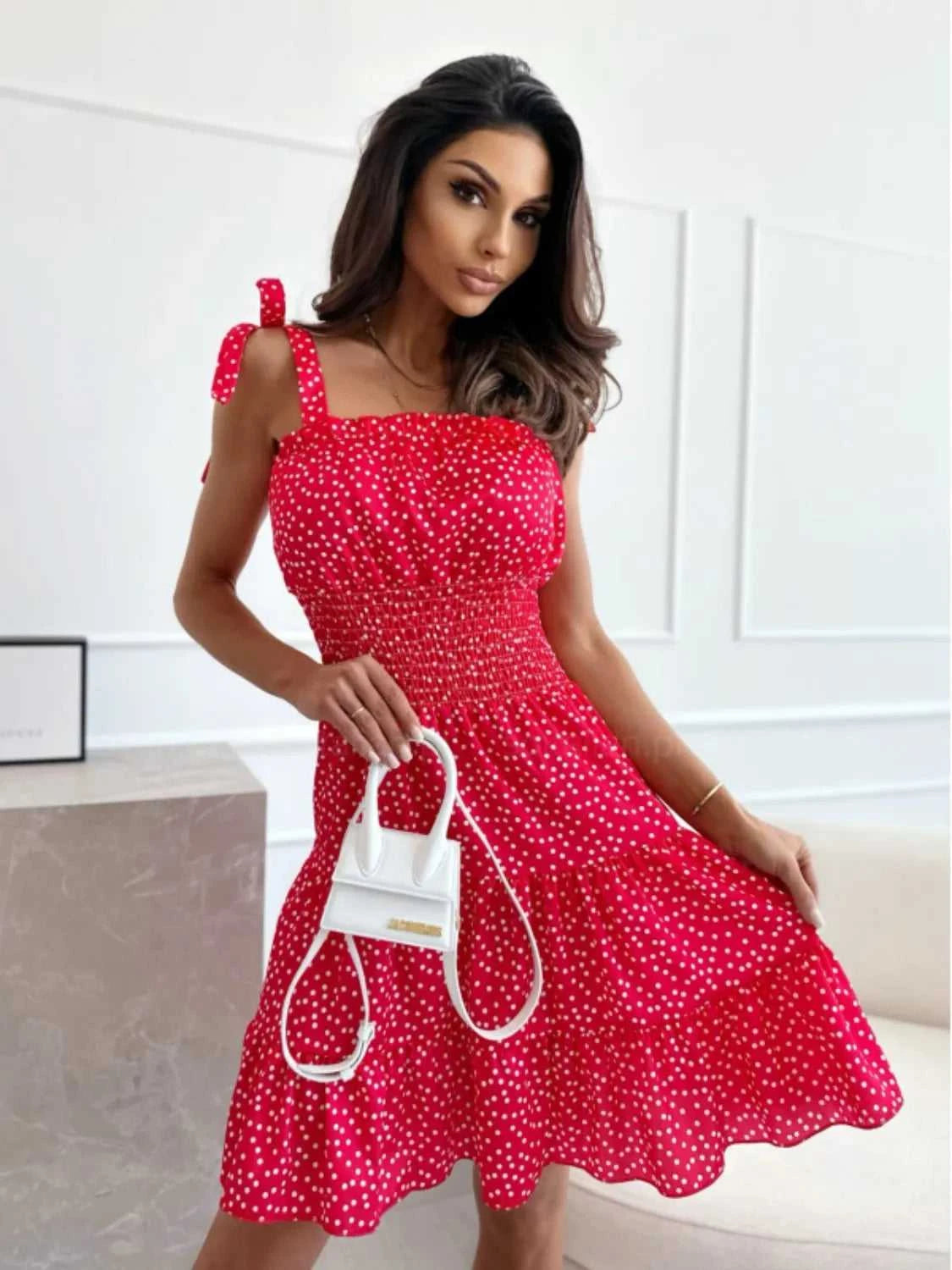 Polka Dot Square Neck Mini Cami Dress 100100988333377 31 Affordable Fashion Under $100 Jerry's Apparel 