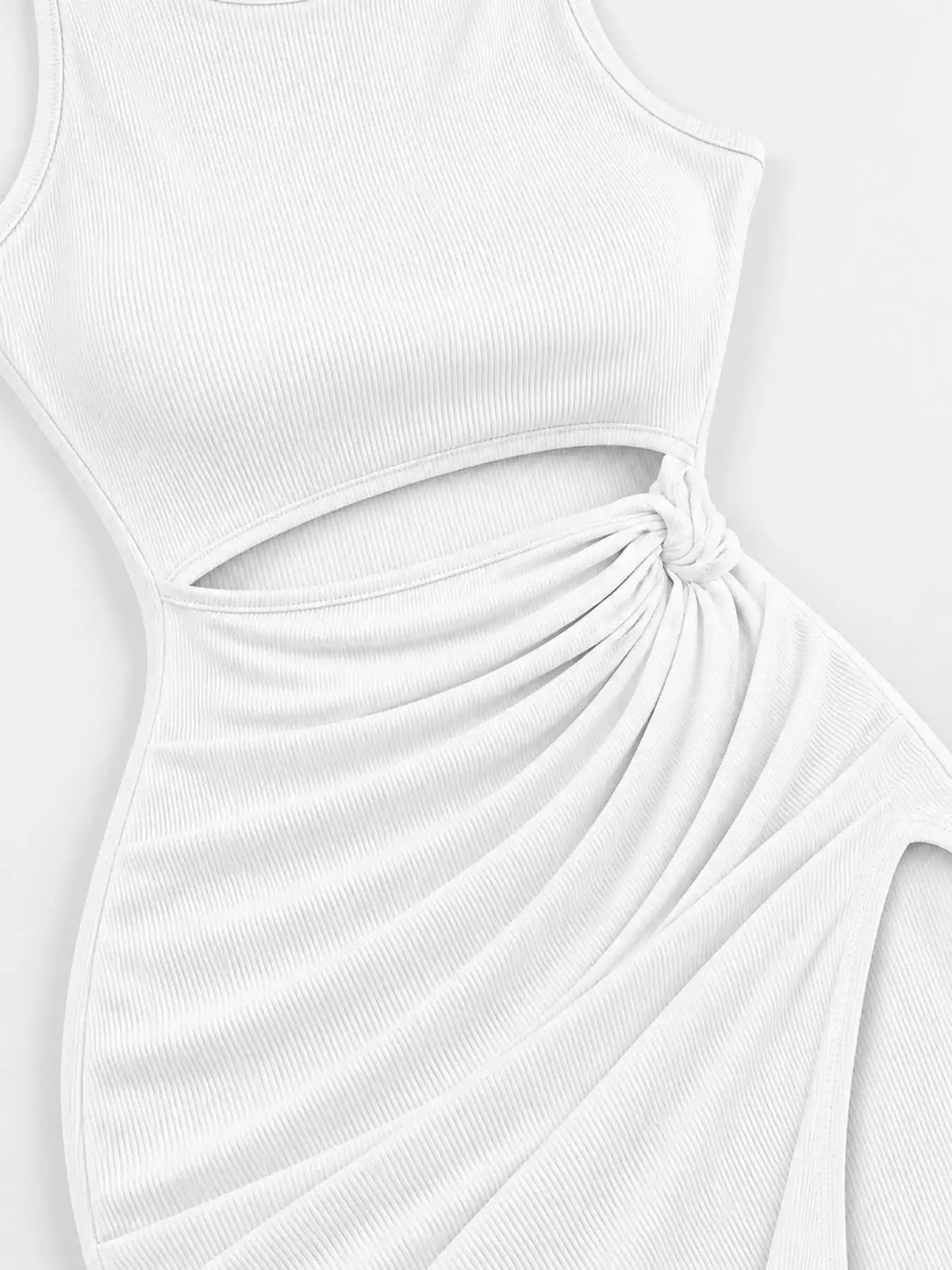 Sleeveless Cut-Out Ruched High-Slit Bodycon Dress 101001792800742 33 Gifts for Her Jerry's Apparel 