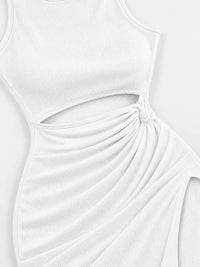 Sleeveless Cut-Out Ruched High-Slit Bodycon Dress 101001792800742 33 Gifts for Her Jerry's Apparel 