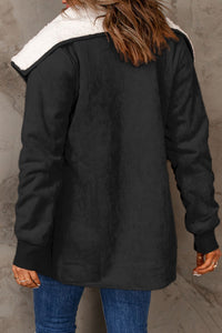 Open Front Long Sleeve Sherpa Jacket