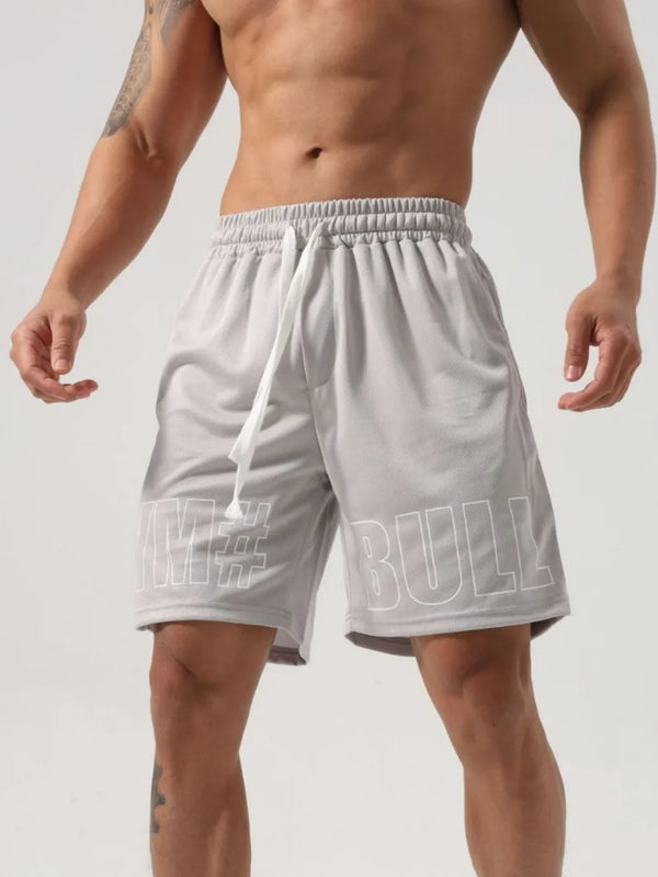 Men's Plus Size Letter Drawstring Shorts