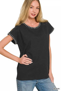 Zenana Stitch Detailed Oversize Top 100100771861685 26 Affordable Fashion Under $100 Jerry's Apparel 