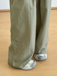 Wide Leg Drawstring Casual Pants