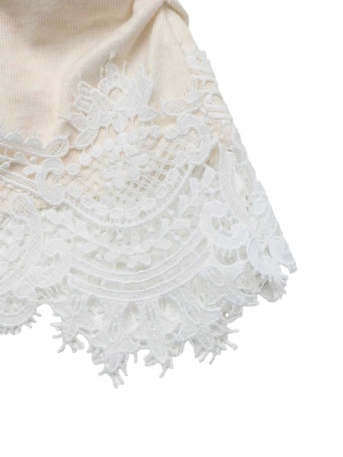 Lace Trim Long Sleeve T-Shirt 100100025623403 34 Affordable Fashion Under $100 Jerry's Apparel 