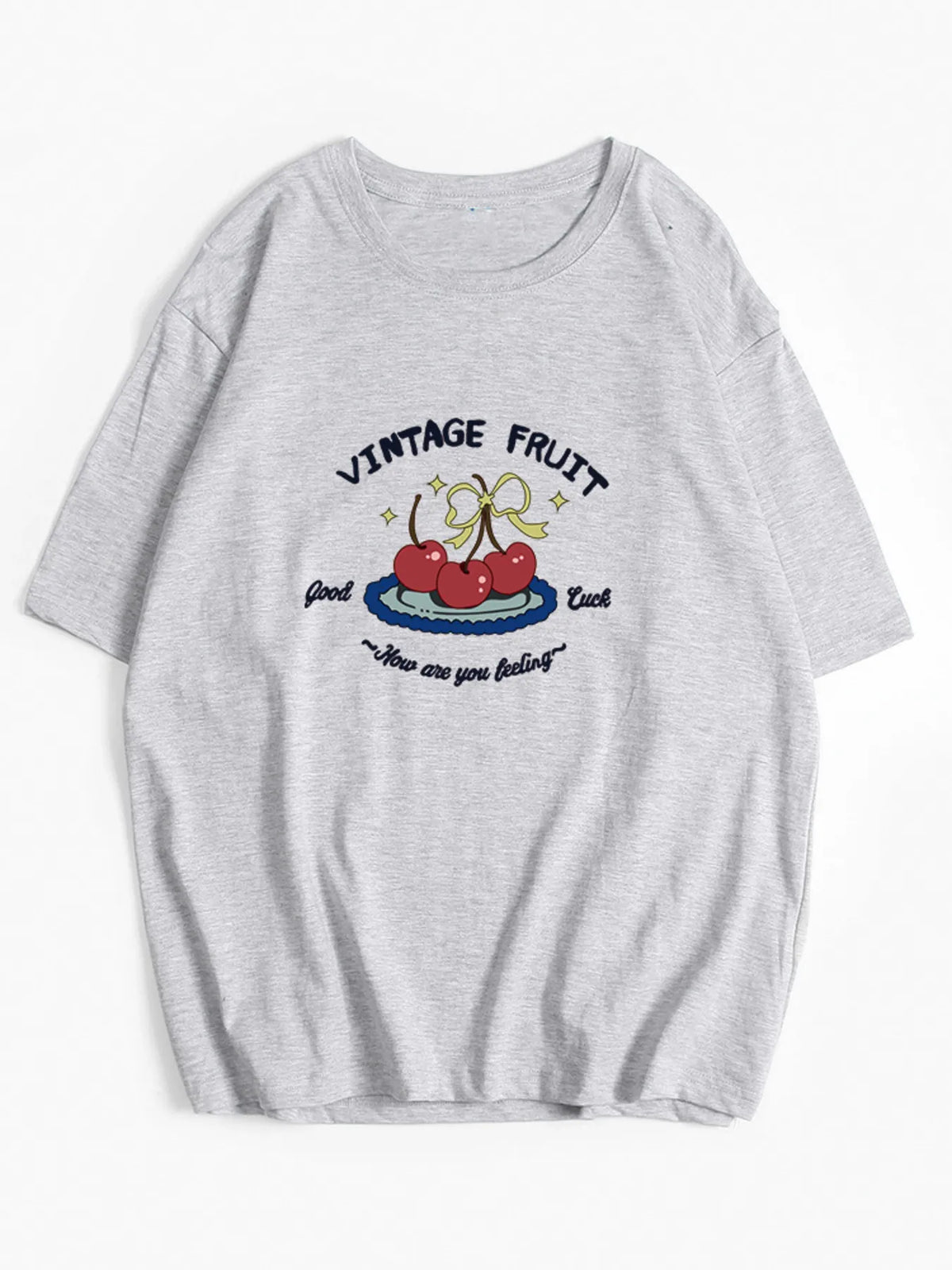 Plus Size Fruit Graphic Round Neck T-Shirt