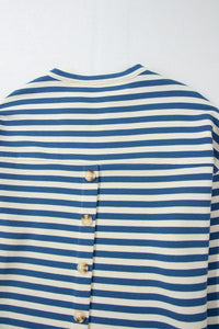 Stripe Chest Pocket Notched Top