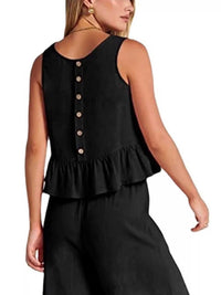 Full Size Ruffled Hem Sleeveless Top and Wide-Leg Pants Set Plus Size 100100048319818 31 Affordable Fashion Under $100 Jerry's Apparel 