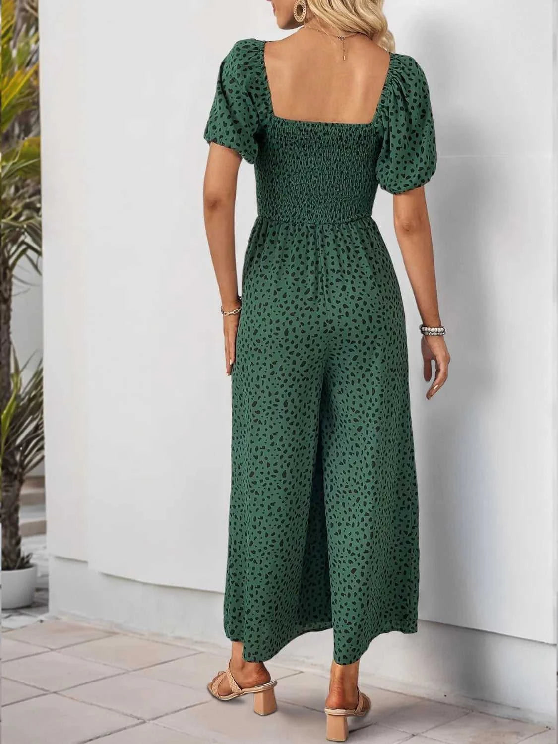 Printed Square Neck Puff Sleeve Jumpsuit 100100346581755 31 Affordable Fashion Under $100 Jerry's Apparel 