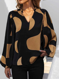 Perfee Frill Notched Long Sleeve Blouse 100100379121107 27 Affordable Fashion Under $100 Jerry's Apparel 