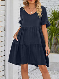 Ruffled Sleeve Tiered Mini Dress 100100840870791 28 Affordable Fashion Under $100 Jerry's Apparel 