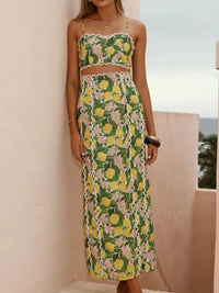 Printed Cami and Maxi Skirt Set