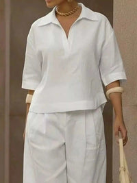Full Size 3/4 Sleeve Top and Wide Leg Pants Set Plus Size 101001978569946 39 Affordable Fashion Under $100 Jerry's Apparel 