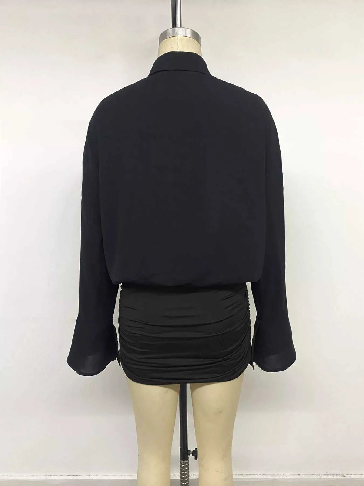 Button Front Flounce Sleeve Bodycon Shirt Dress 101001664786190 49 Affordable Fashion Under $100 Jerry's Apparel 