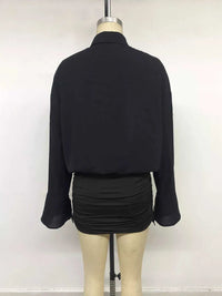 Button Front Flounce Sleeve Bodycon Shirt Dress 101001664786190 49 Affordable Fashion Under $100 Jerry's Apparel 