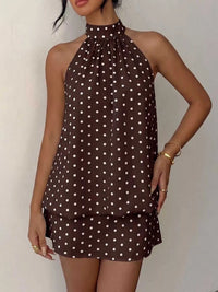 Polka Dot Halter Neck Mini Dress 100100230161229 32 Affordable Fashion Under $100 Jerry's Apparel 