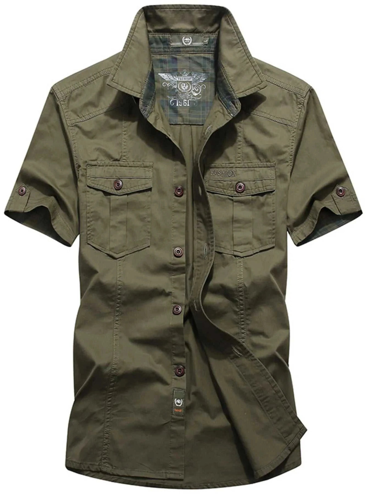 Men's Plus Size Casual Short Sleeve Cargo Shirt 100400405187100 53 Affordable Fashion Under $100 Jerry's Apparel 
