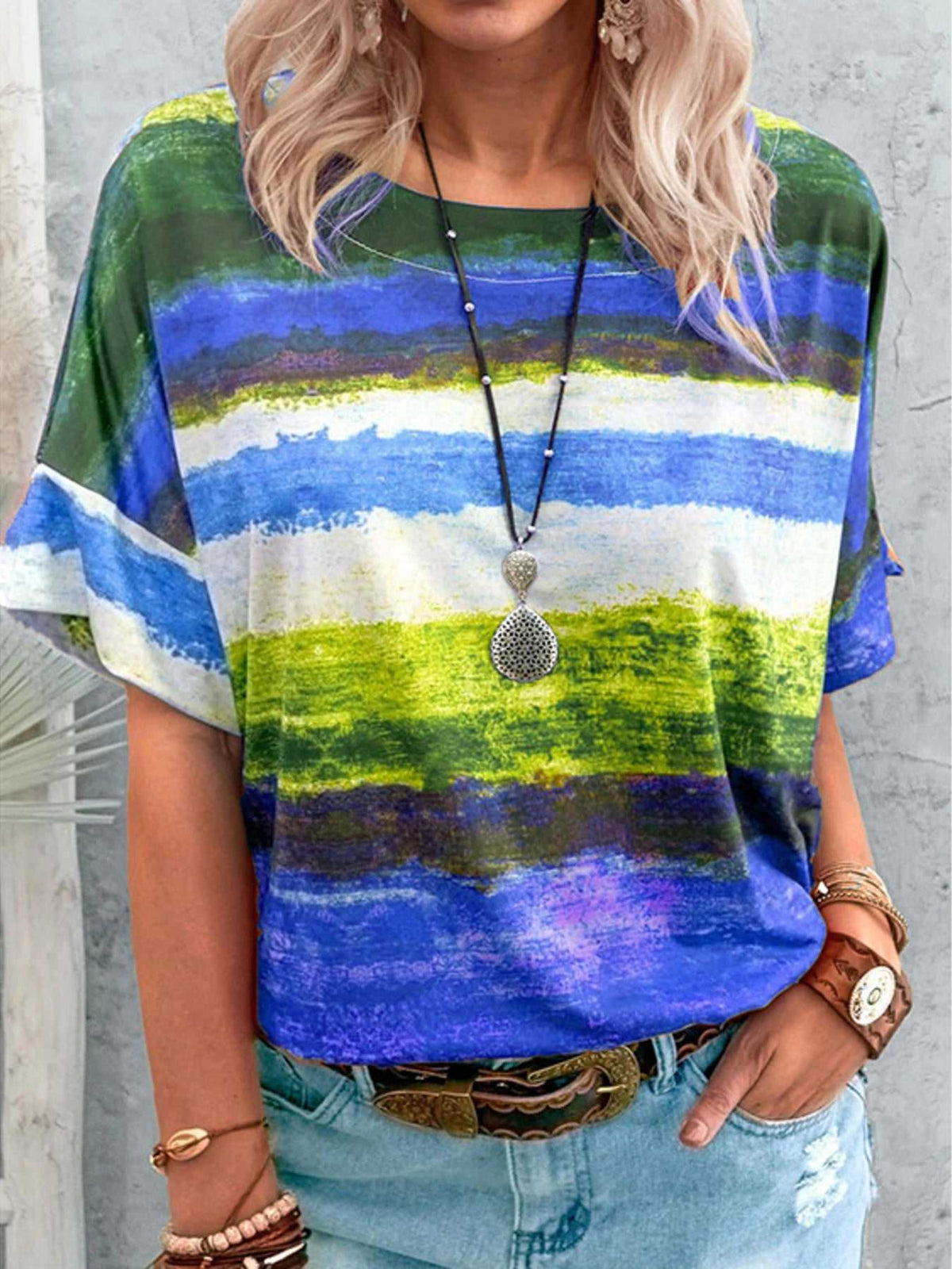 Contrast Round Neck Casual T-Shirt 100100706660927 23 Affordable Fashion Under $100 Jerry's Apparel 