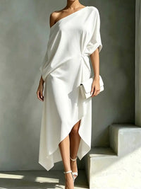 Full Size One-Shoulder Asymmetric Hem Midi Dress Plus Size 101001732260581 53 Gifts for Her Jerry's Apparel 