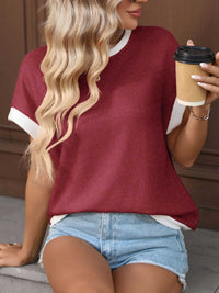 Contrast Trim Short Sleeve T-Shirt 100100724336043 33 Affordable Fashion Under $100 Jerry's Apparel 