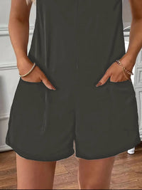 Full Size Scoop Neck Spaghetti Strap Overalls Plus Size