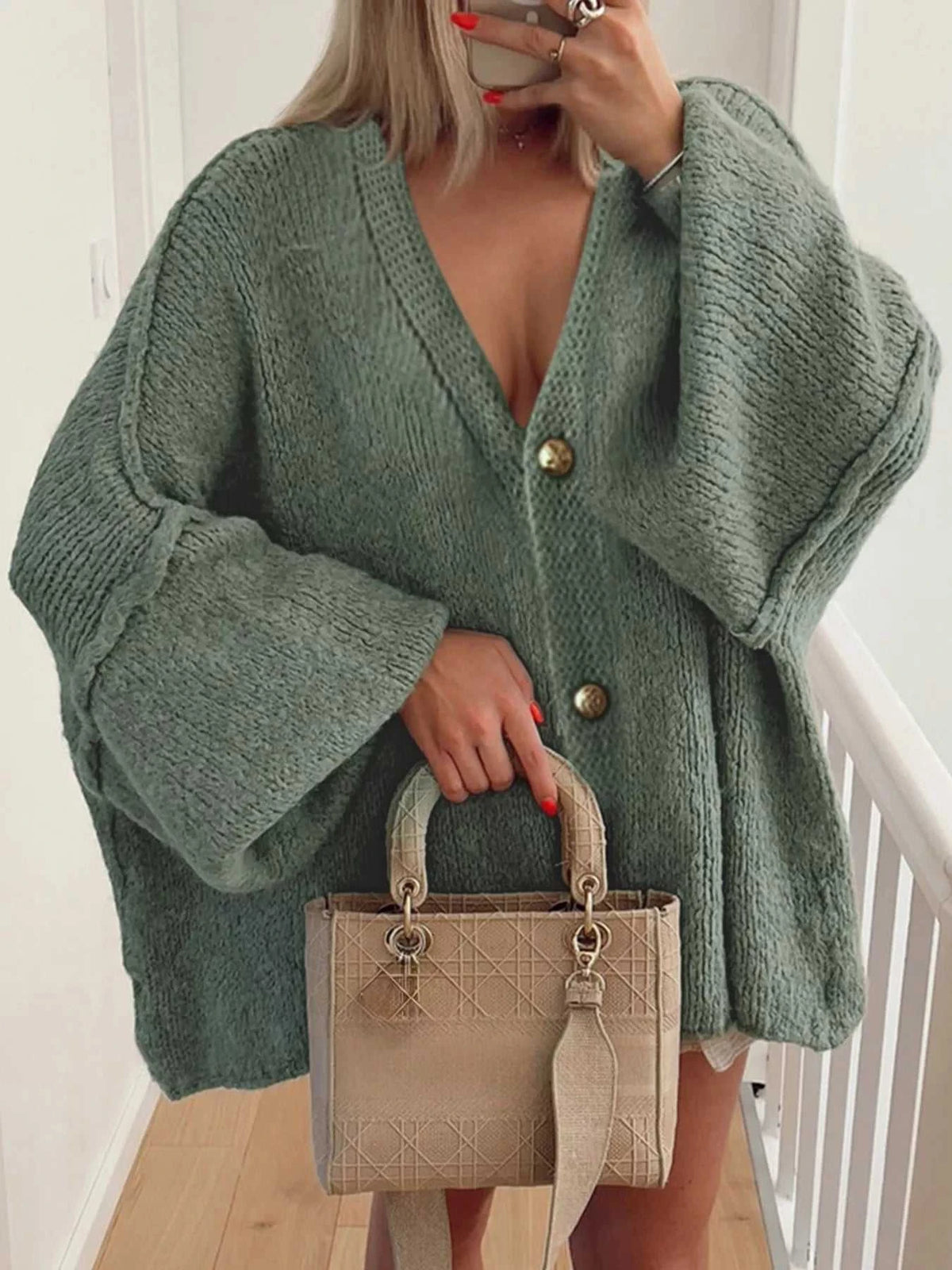 Oversized Knit Button Up Cardigan 100100495082301 59 Affordable Fashion Under $100 Jerry's Apparel 