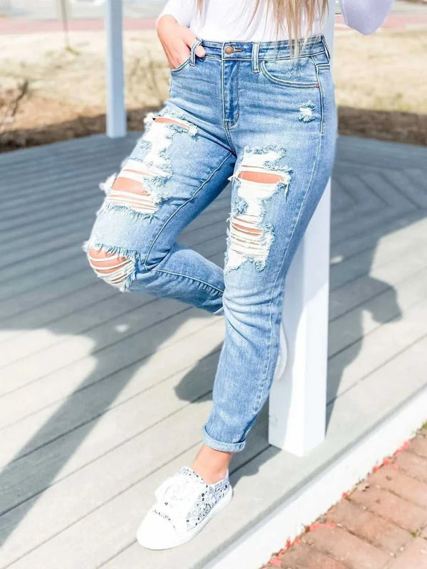 Distressed Skinny Jeans 100100249441063 32 Affordable Fashion Under $100 Jerry's Apparel 