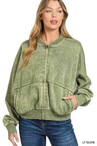 Zenana Acid Washed Fleece Jacket 100100778471630 44 Affordable Fashion Under $100 Jerry's Apparel 