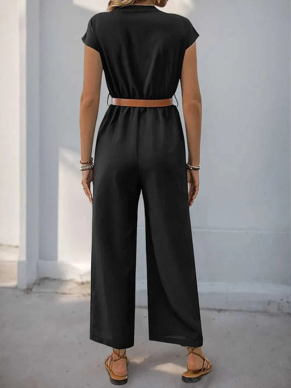 Perfee Notched Wide Leg Jumpsuit 100100292471565 33 Affordable Fashion Under $100 Jerry's Apparel 