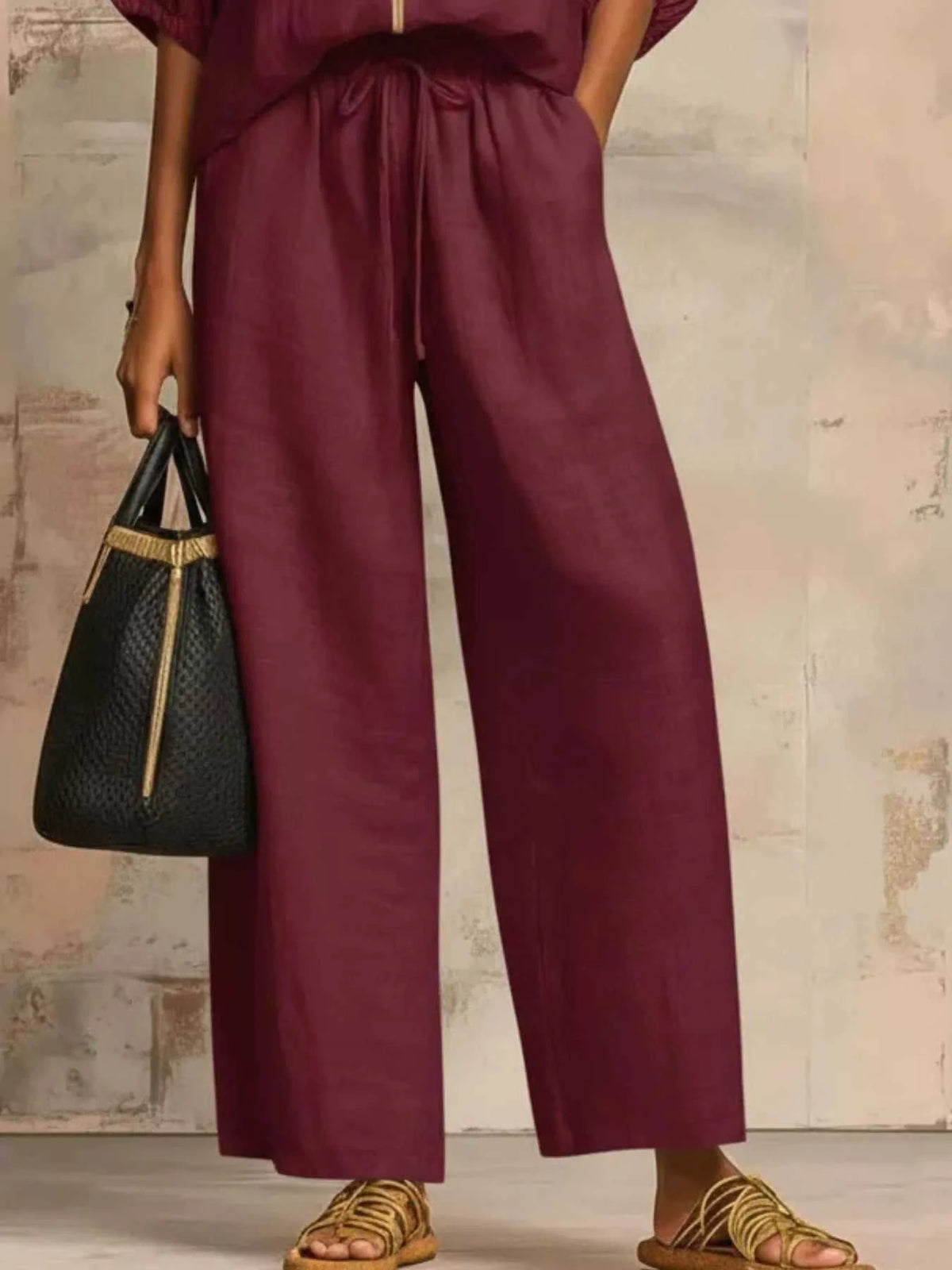 Full Size Zip-Front Top and Wide-Leg Pants Set Plus Size 101001746488777 43 Affordable Fashion Under $100 Jerry's Apparel 