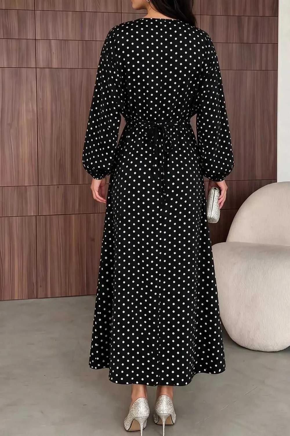 Polka Dot Long Sleeve Maxi Dress 101001469171625 35 Affordable Fashion Under $100 Jerry's Apparel 